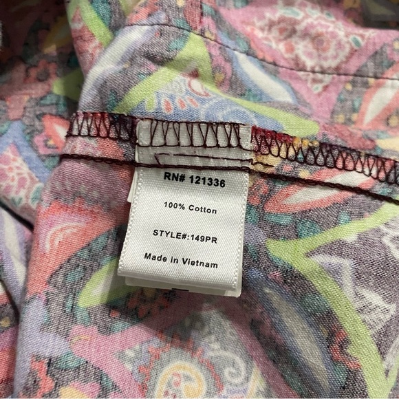 Koi Happy Colorful Bohemian Boho Pattern Print Short Sleeve Scrub Top - Picture 7 of 7